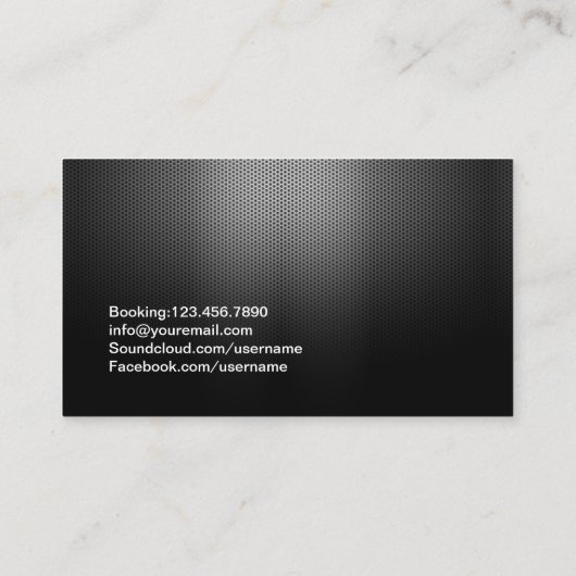 Monogram DJ Professional Steel Metallic Visitekaartje (Achterkant)