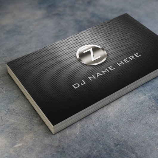 Monogram DJ Professional Steel Metallic Visitekaartje