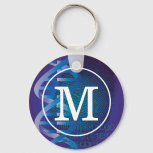 Monogram DNA-vingerafdrukwetenschap Sleutelhanger