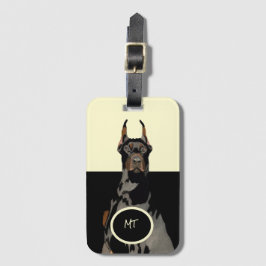 Monogram Doberman Pincher Classic Bagagelabel