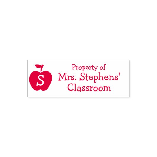 Monogram Docent Classroom Aangepast boek van onroe Zelfinktende Stempel (Design)