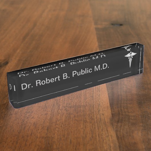 Monogram Doctor Desk Name Bord Naambordje (Zijkant)