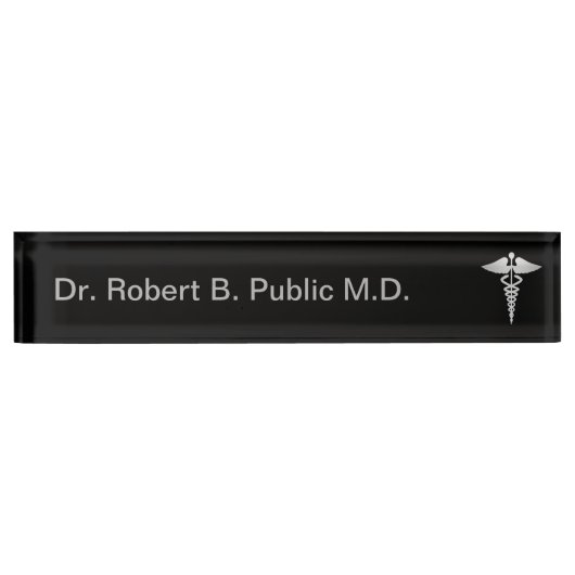 Monogram Doctor Desk Name Bord Naambordje (Voorkant)