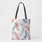 Monogram Doezelontwerp in Rood, Groen & Goud Tote Bag (Voorkant)