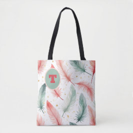Monogram Doezelontwerp in Rood, Groen & Goud Tote Bag