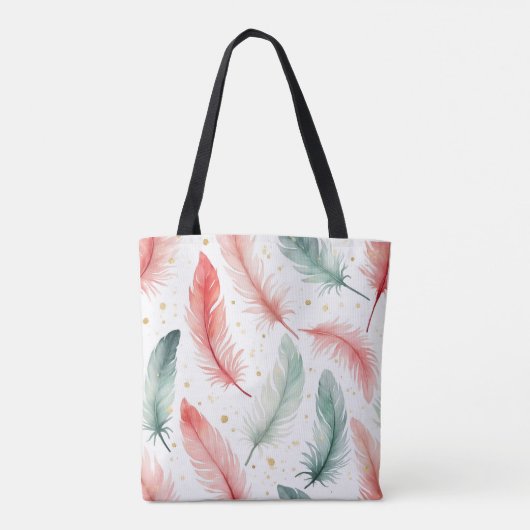 Monogram Doezelontwerp in Rood, Groen & Goud Tote Bag (Achterkant)