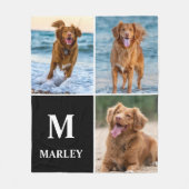 Monogram Dog Lover Photo Collage Pet Fleece Deken (Voorkant)