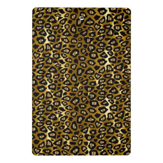 Monogram Donker goud en zwart luipspatroon Mini Klembord (Achterkant)