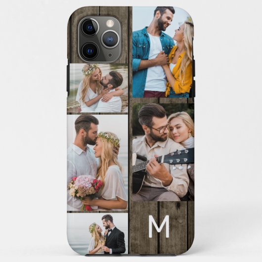Monogram donker hout look 5 foto Case-Mate iPhone case (Achterkant)