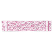 Monogram Donker Roze Paisley Patroon Korte Tafelloper (Horizontaal)