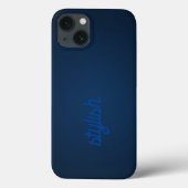 Monogram donkerblauw Case-Mate iPhone case (Achterkant)