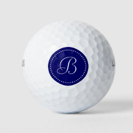 Monogram donkerblauw met stippen golfballen