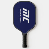 Monogram Donkerblauw Minimalistische naam Witte te Pickleball Paddle (Voorkant)