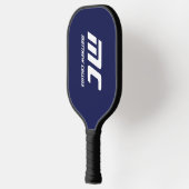 Monogram Donkerblauw Minimalistische naam Witte te Pickleball Paddle (Links)