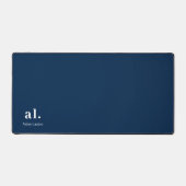 Monogram Donkerblauw Stijlvol Modern Minimalistisc Bureaumat (Voorkant)