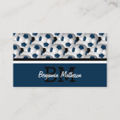 Monogram donkerblauw Voetbal Visitekaartje (Voorkant)