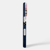 Monogram Donkerblauwe jeans Roze Antler Schattige  Case-Mate iPhone Case (Achterkant / Rechts)