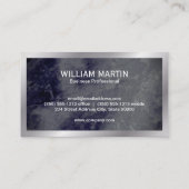 Monogram | Donkere Blauwe Marmer Textuur Visitekaartje (Achterkant)