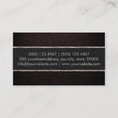 Monogram Donkere bruine lederen blik Visitekaartje (Achterkant)