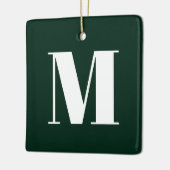 Monogram donkere dennengroen aangepast initiaal Ke Keramisch Ornament (Links)