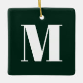 Monogram donkere dennengroen aangepast initiaal Ke Keramisch Ornament (Voorkant)