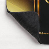 Monogram Donkere gouden en zwarte diagonaal strepe Muismat (Hoek)