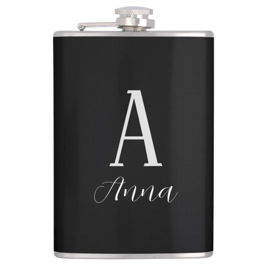 Monogram Donkere herfstfles Heupfles (Voorkant)