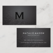 Monogram | Donkere metalen achtergrond Visitekaartje (Voorkant / Achterkant)