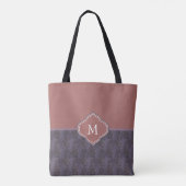 Monogram Donkere Paarse blauwaves Tote Bag (Achterkant)