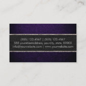 Monogram Donkere Paarse lederen blik Visitekaartje (Achterkant)