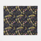 Monogram | Donkere zomernachtpatroon Fleece Deken (Voorkant (Horizontaal))