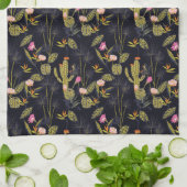 Monogram | Donkere zomernachtpatroon Theedoek (Gevouwen)