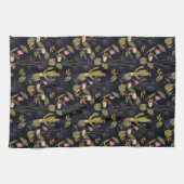 Monogram | Donkere zomernachtpatroon Theedoek (Horizontaal)