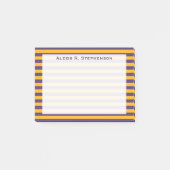 Monogram donkergele en Paarse streep Post-it® Notes (Voorkant)