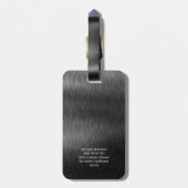 Monogram donkergrijs geborsteld staal bagagelabel (Achterkant verticaal)
