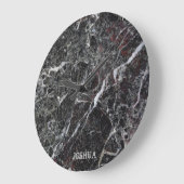 Monogram donkergrijze en witte marmer grote klok (Hoek)