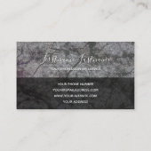 Monogram donkergrijze marmer met stromende marmers visitekaartje (Achterkant)