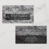 Monogram donkergrijze marmer met stromende marmers visitekaartje (Voorkant / Achterkant)