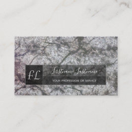 Monogram donkergrijze marmer met stromende marmers visitekaartje