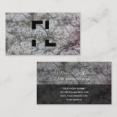 Monogram donkergrijze marmer met stromende marmers visitekaartje (Voorkant / Achterkant)