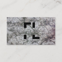 Monogram donkergrijze marmer met stromende marmers visitekaartje