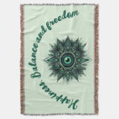 Monogram Donkergroen Evil Eye Symbool op groen | Deken (Voorkant Verticaal)