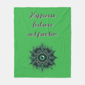 Monogram Donkergroen Evil Eye Symbool op groen | Fleece Deken (Voorkant)