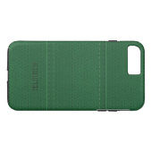 Monogram Donkergroen Faux Leather Case-Mate iPhone Case (Achterkant (Horizontaal))