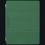 Monogram  donkergroen kunstleer iPad cover<br><div class="desc">Koel groene tinten  lederen uiterlijk (afbeelding) met een stijfeffect (effect op het afbeelding) en aanpasbaar monogram</div>