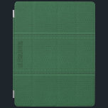 Monogram  donkergroen kunstleer iPad cover<br><div class="desc">Koel groene tinten  lederen uiterlijk (afbeelding) met een stijfeffect (effect op het afbeelding) en aanpasbaar monogram</div>