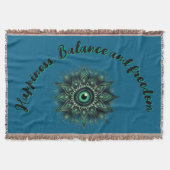 Monogram Donkergroen Kwaad Oog Groen Symbool op bl Deken (Voorkant)