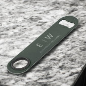 Monogram Donkergroen Modern Minimalistisch Elegant Speed Flessenopener