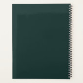 Monogram donkergroen moderne minimalistische fitne planner (Achterkant)