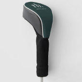 Monogram donkergroen stijlvol, modern minimalistis golfheadcover (Schuin)